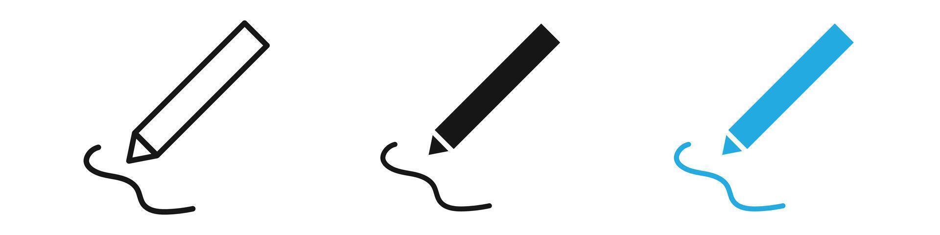 Signature icon thin line illustration vector