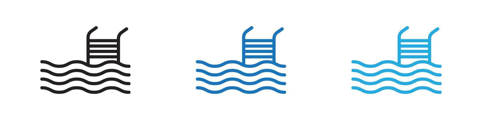 Swimming pool icon thin line illustration vector