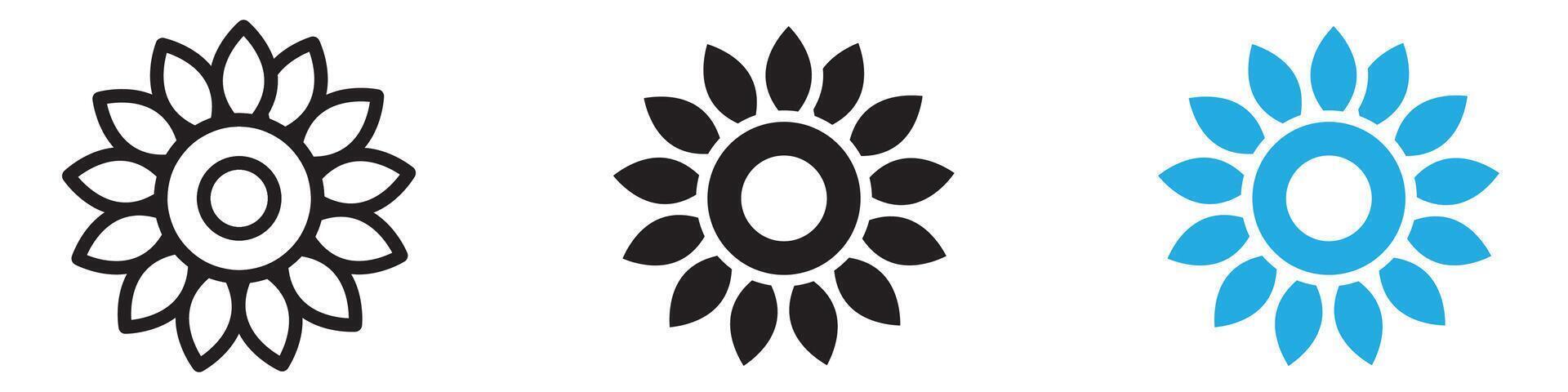 Sunflower icon thin line illustration vector