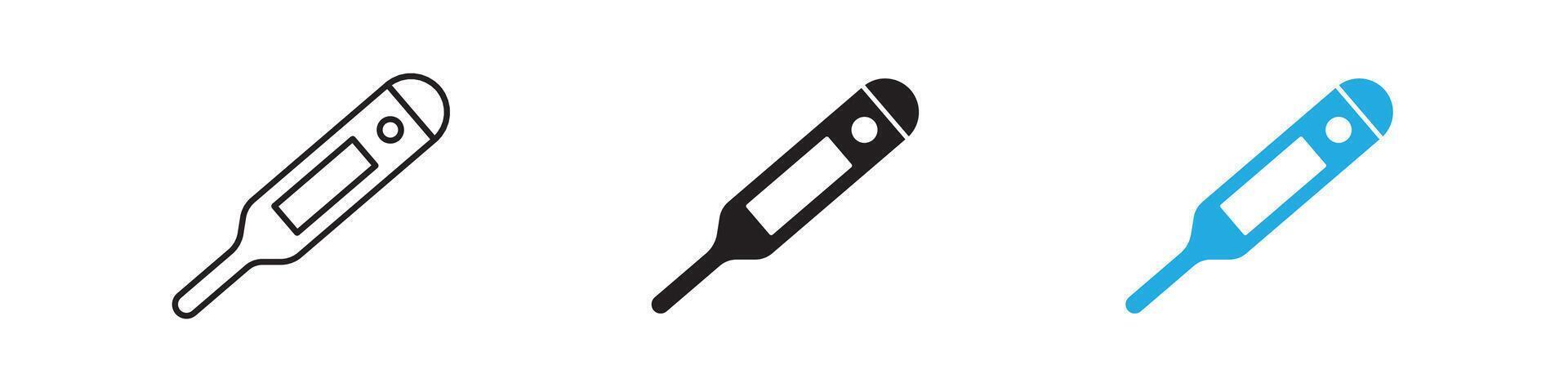 Thermometer Icon thin line illustration vector