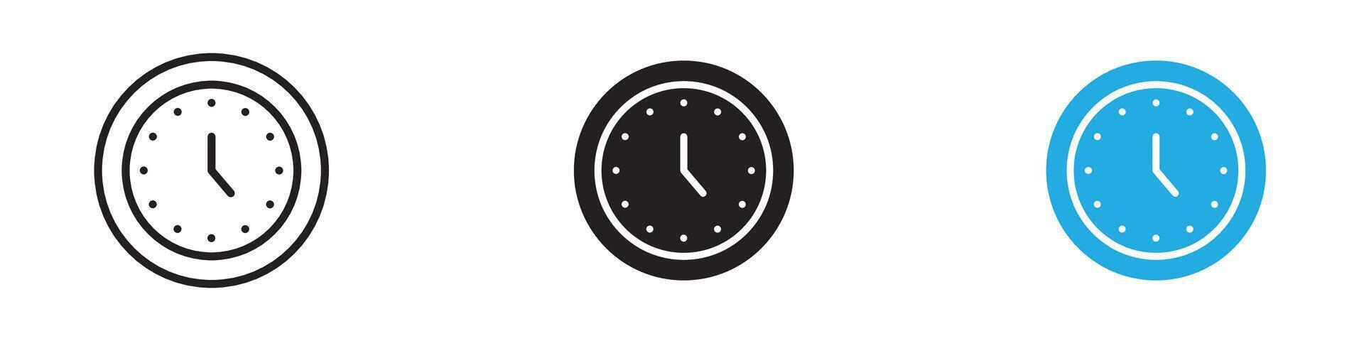 Time clock icon thin line illustration vector