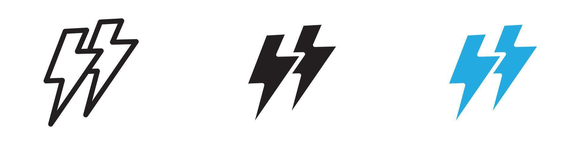 Thunder bolt icon thin line illustration vector