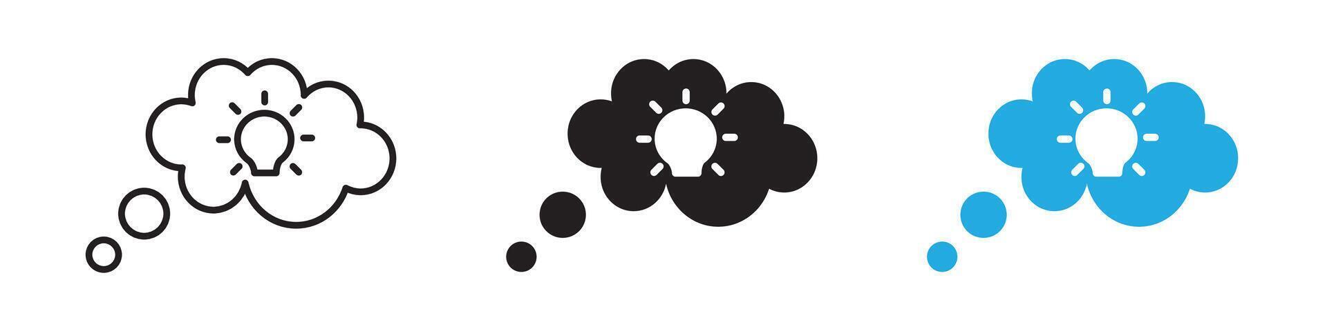 Think bubble icon thin line illustration vector