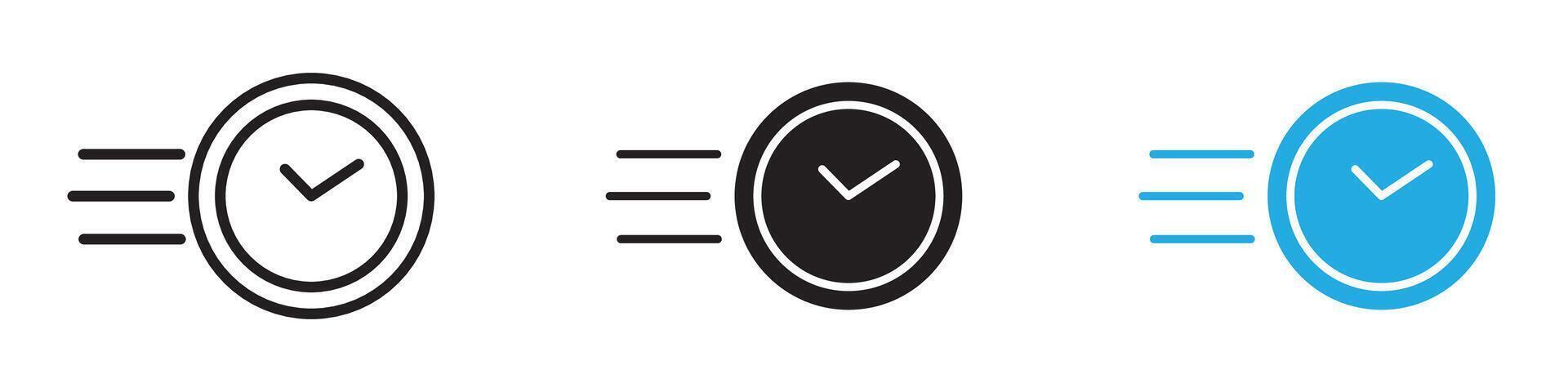 Time fast icon thin line illustration vector