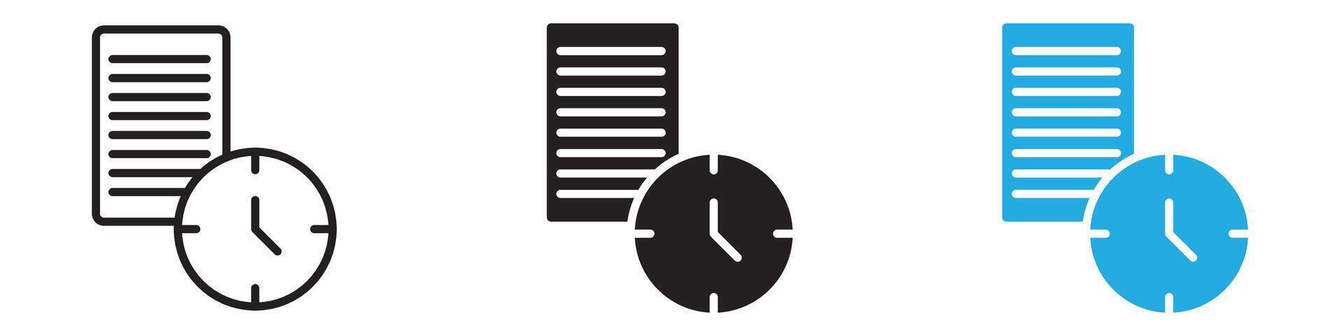 Time management icon thin line illustration vector