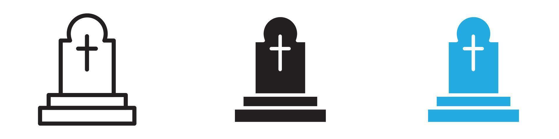 Tombstone icon thin line illustration vector