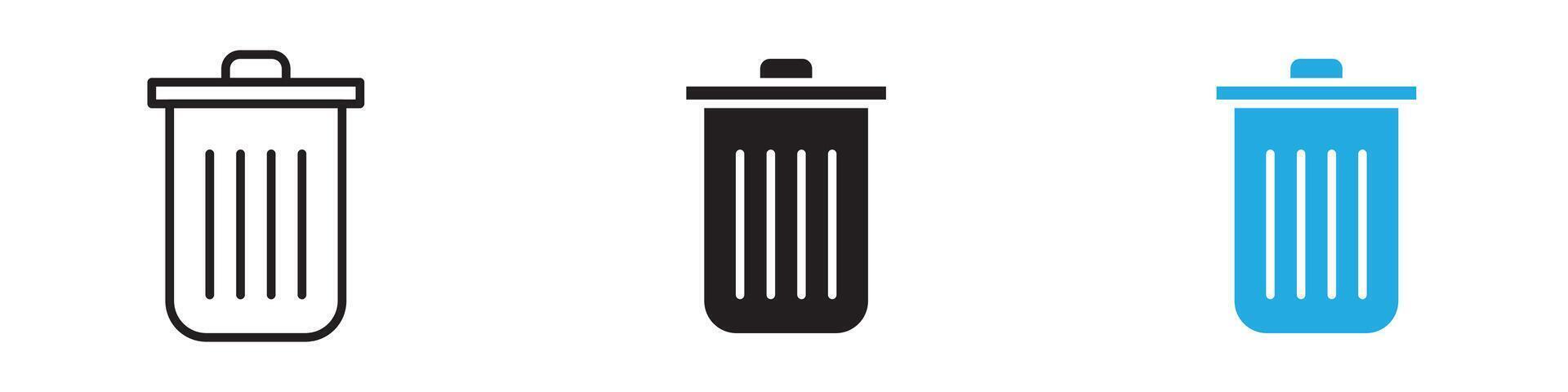 Trash icon thin line illustration vector