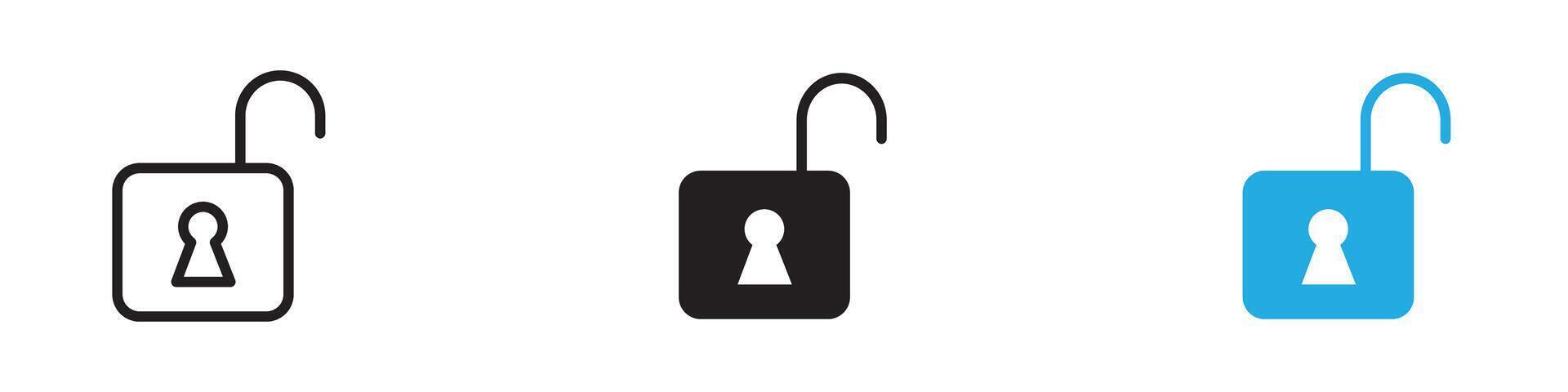 Unlock icon thin line illustration vector
