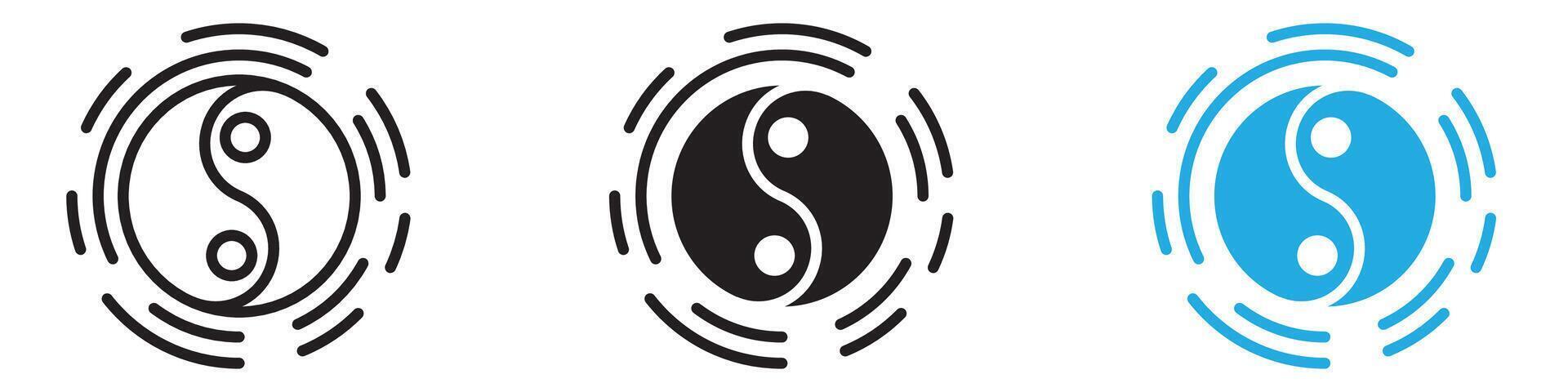 Yin yang icon thin line illustration vector