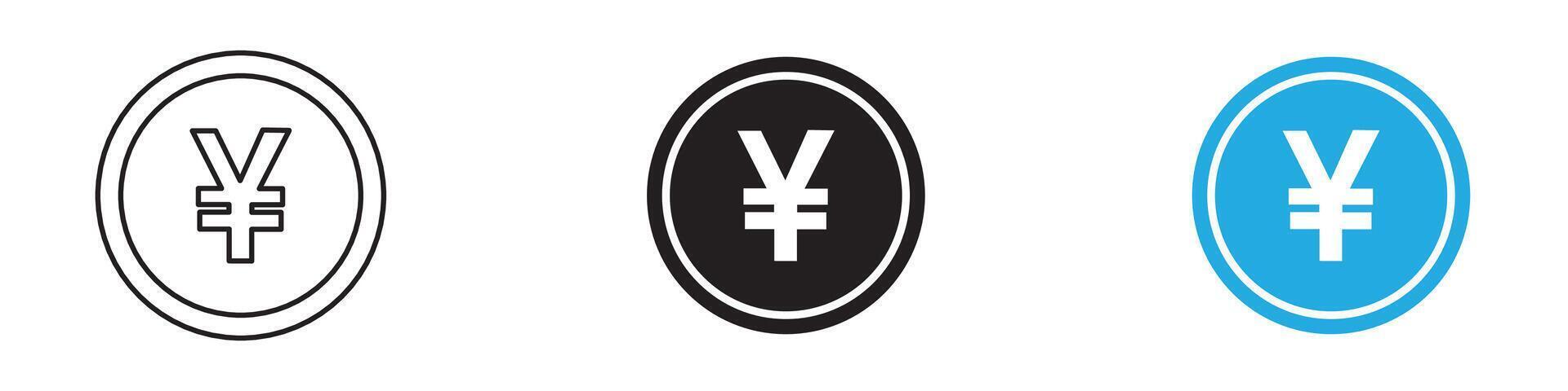 Yen Icon thin line illustration vector