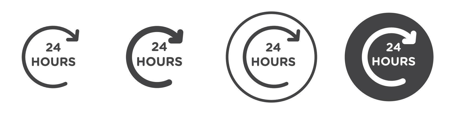 24 hours icon thin line illustration vector