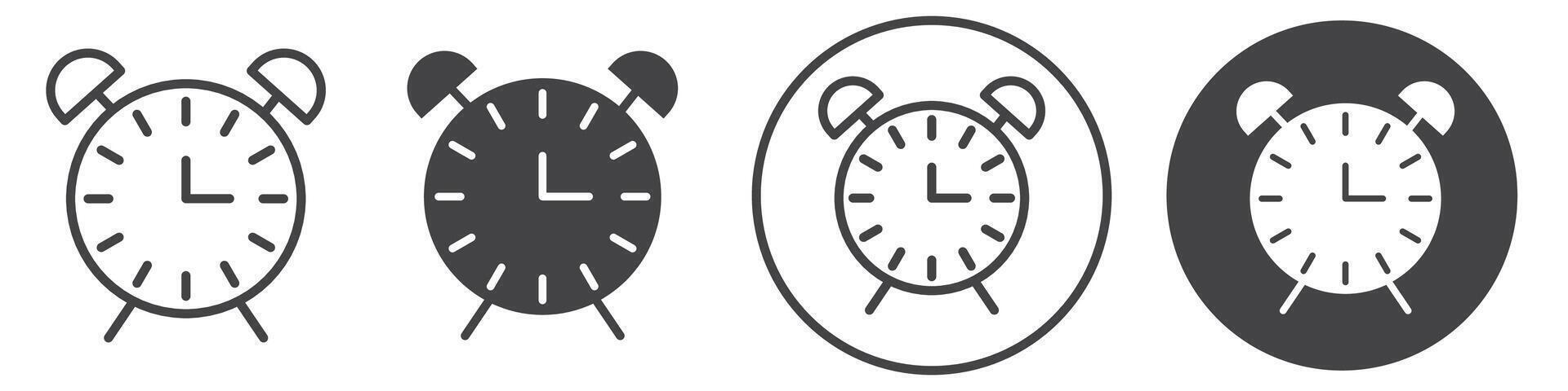 Alarm clock icon thin line illustration vector