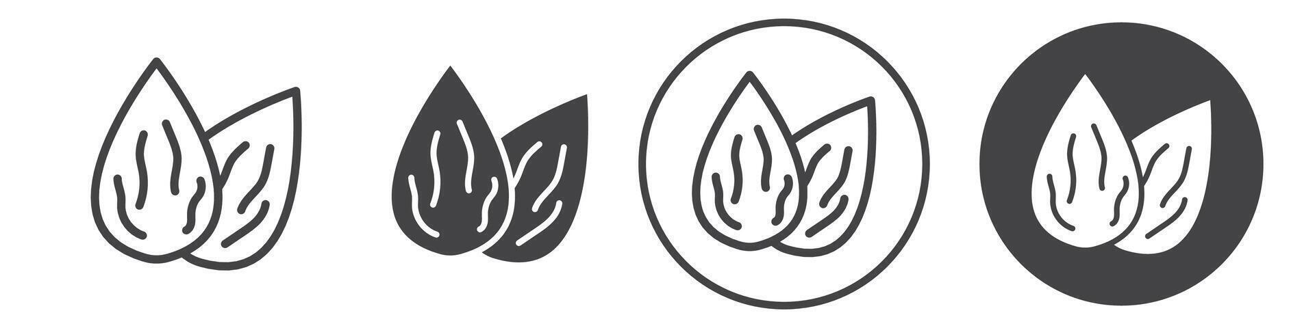 Almond icon thin line illustration vector