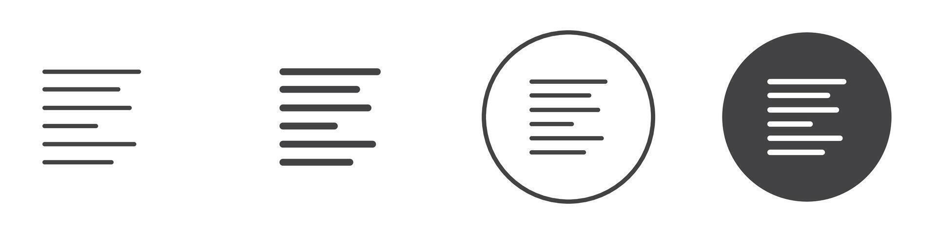 Align left icon thin line illustration vector