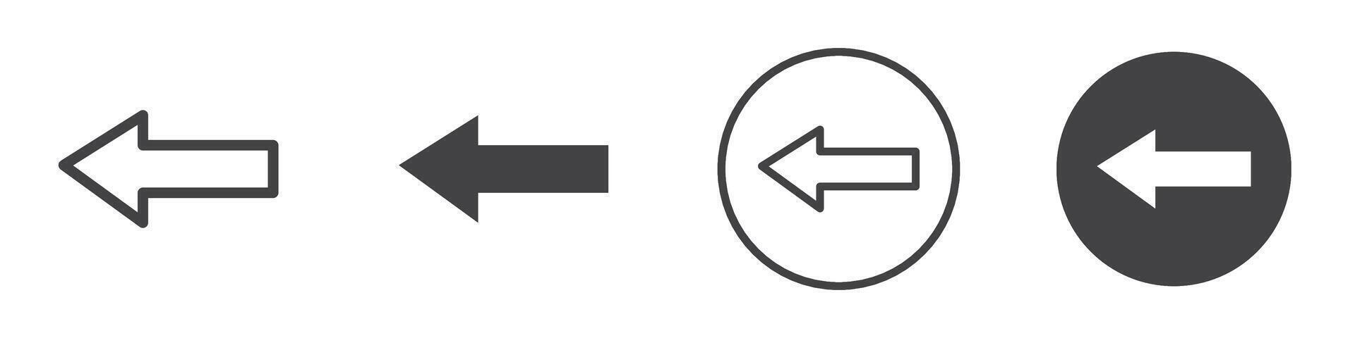 Arrow left icon thin line illustration vector
