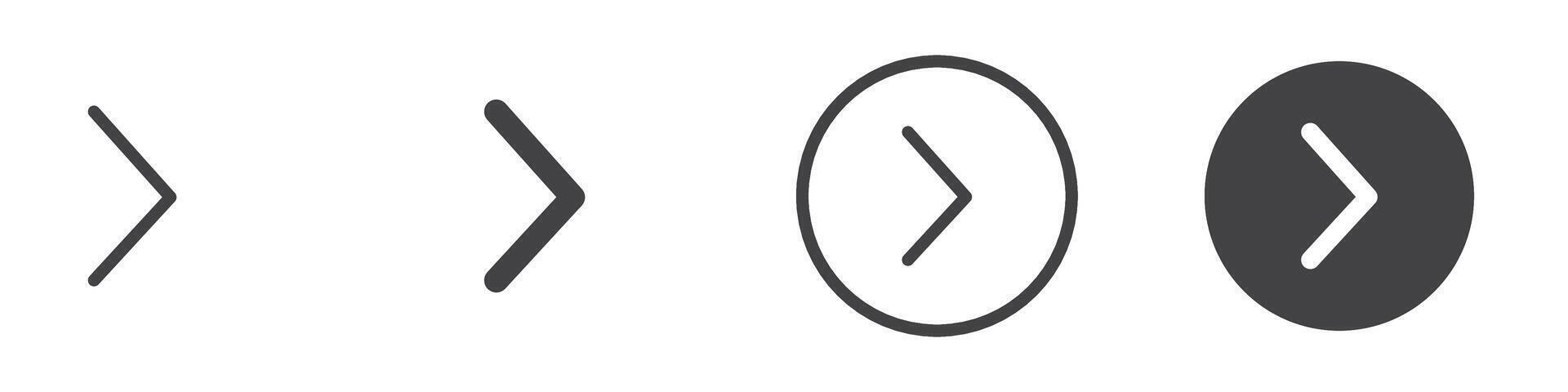 Arrow right icon thin line illustration vector