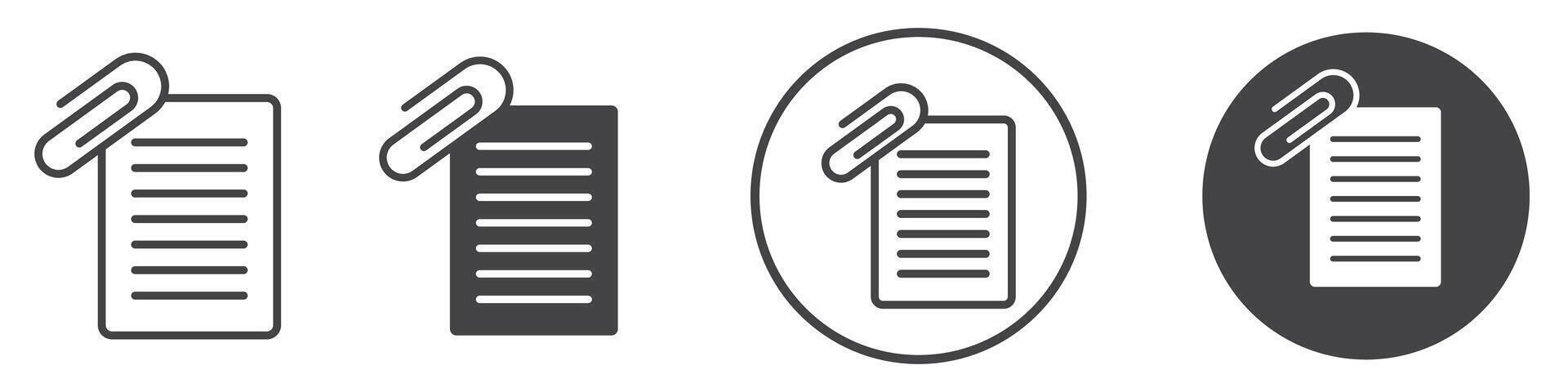 Attach document icon thin line illustration vector