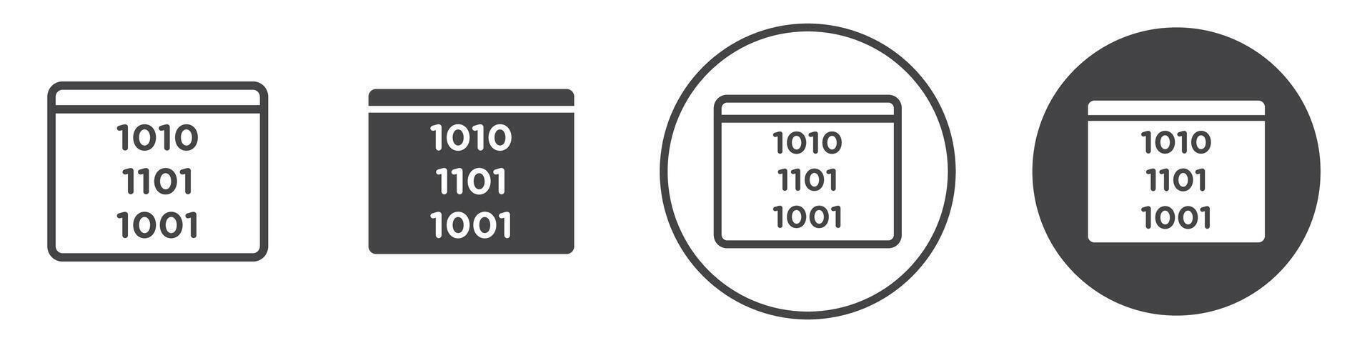 Binary code icon thin line illustration vector