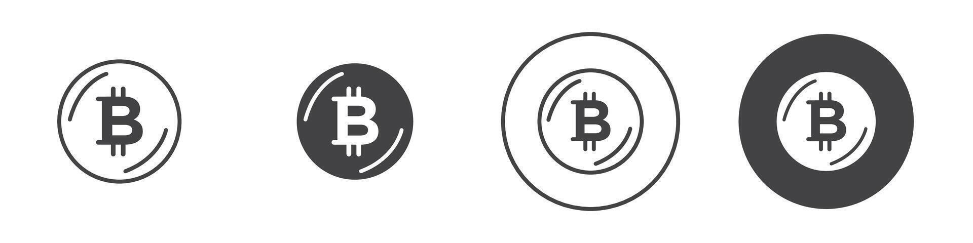 Bitcoin Icon thin line illustration vector