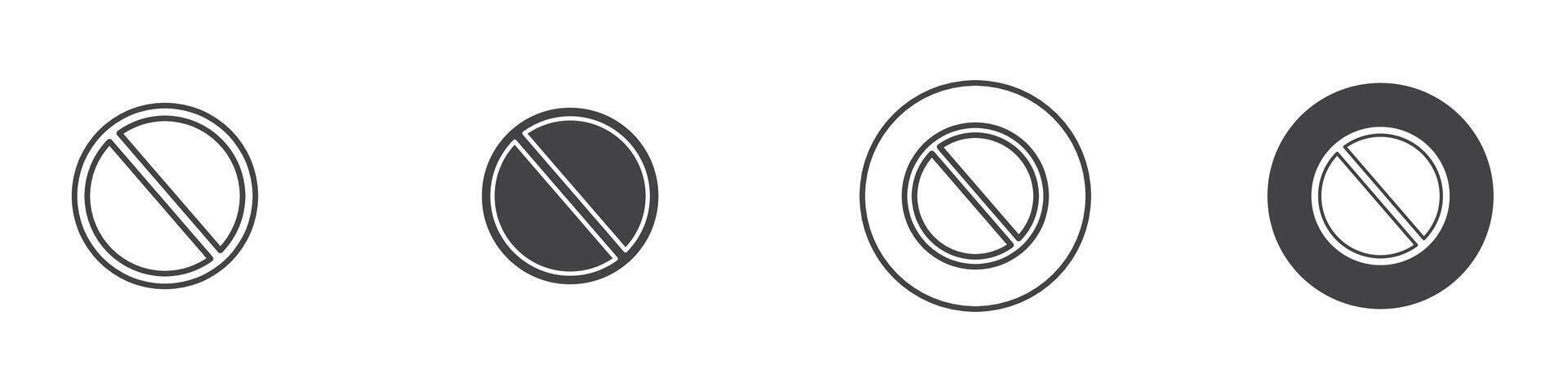 Blocked icon thin line illustration vector