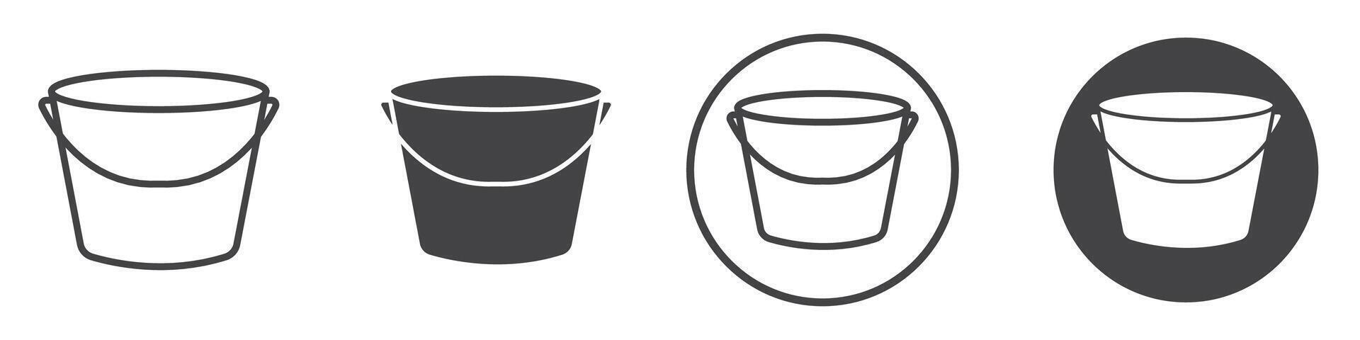 Bucket icon thin line illustration vector
