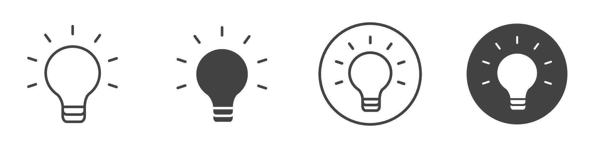 Bulb icon thin line illustration vector