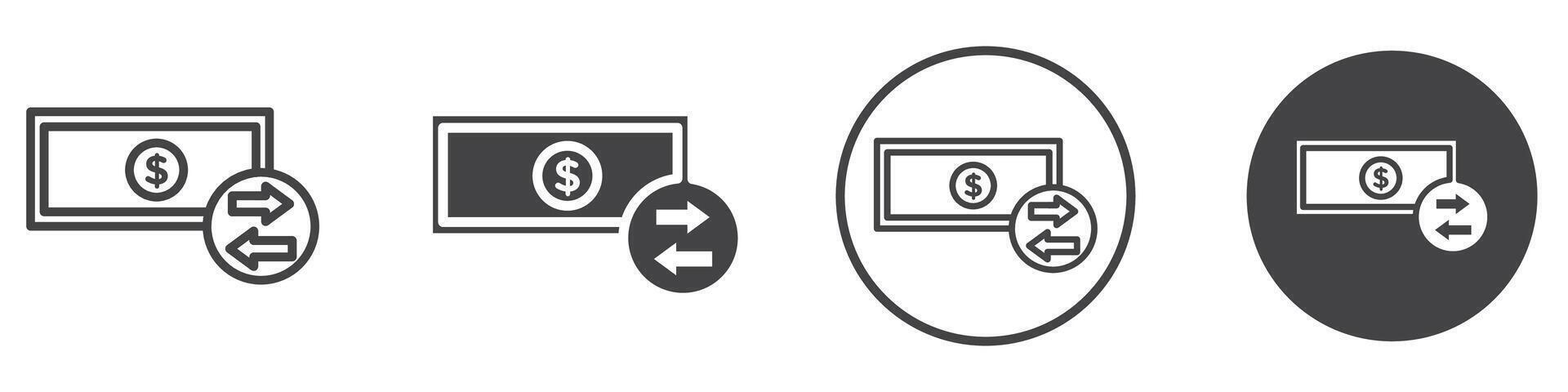 Cash flow icon thin line illustration vector