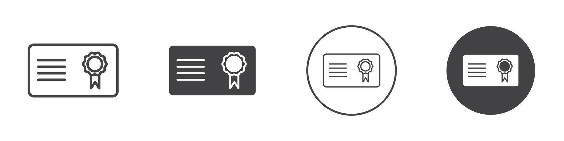 Certificate icon thin line illustration vector