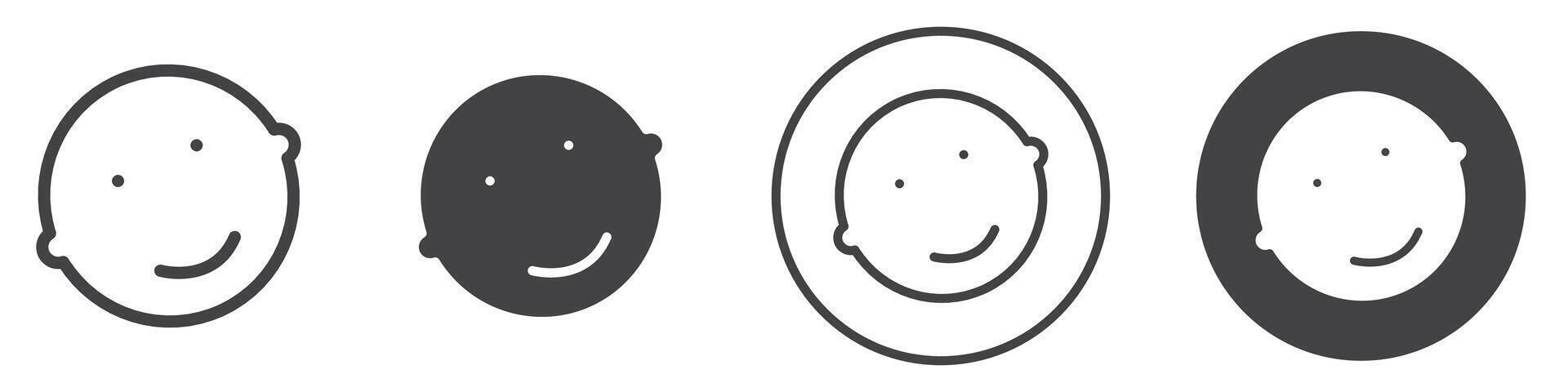 Child face icon thin line illustration vector