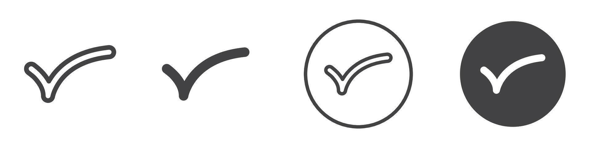 Check mark icon thin line illustration vector