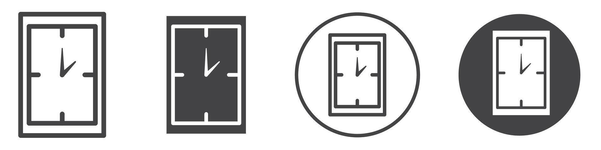 Clock icon thin line illustration vector