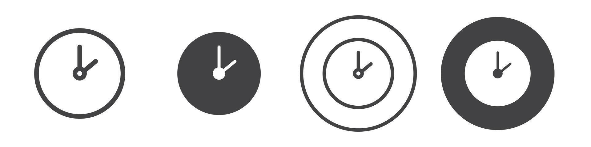 Clock two icon thin line illustration vector