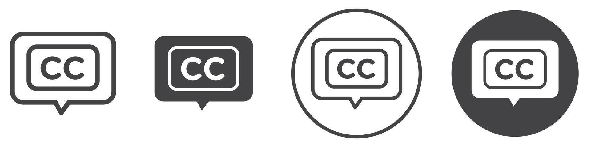 Closed caption icon thin line illustration vector