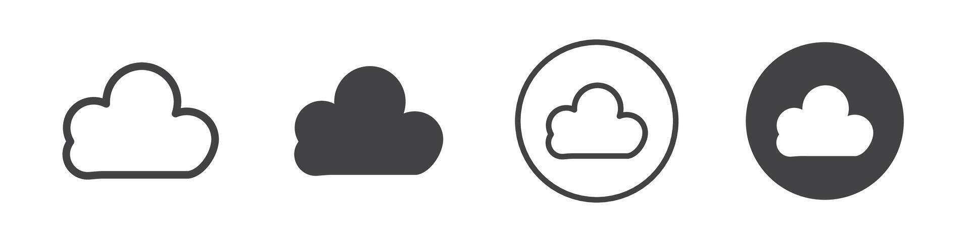 Cloud icon thin line illustration vector