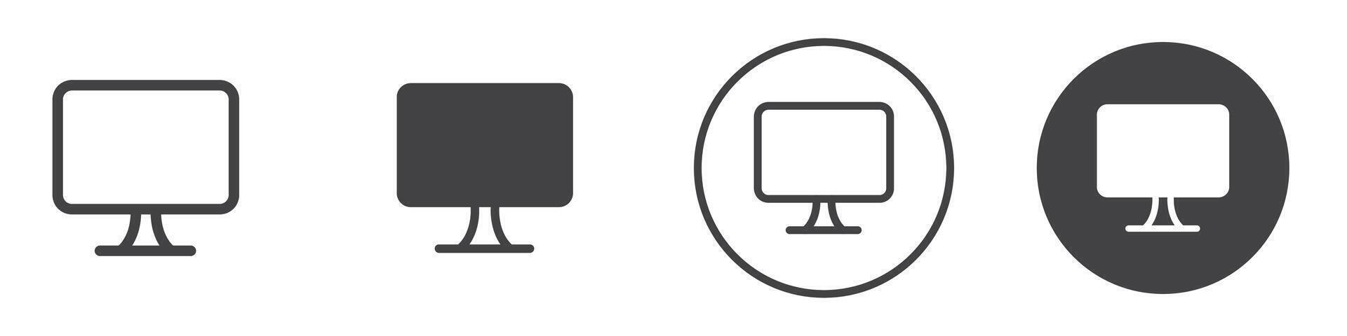 Computer Screen icon thin line illustration vector
