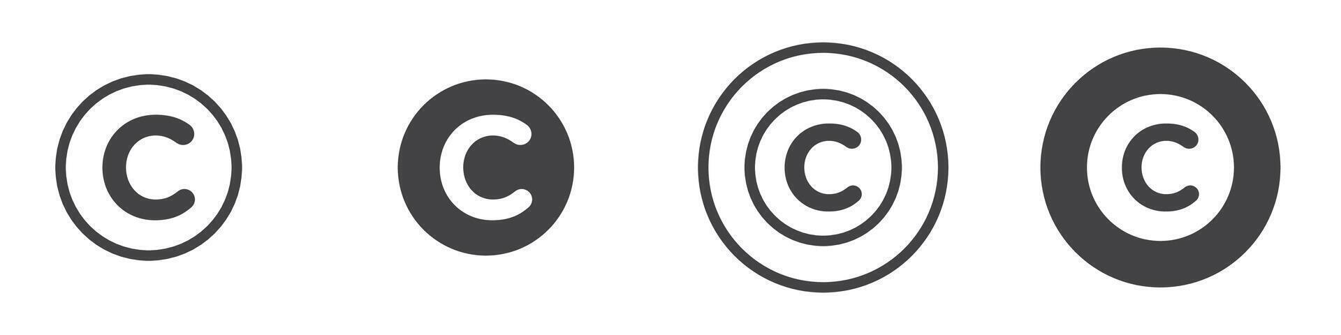 Copyright icon thin line illustration vector