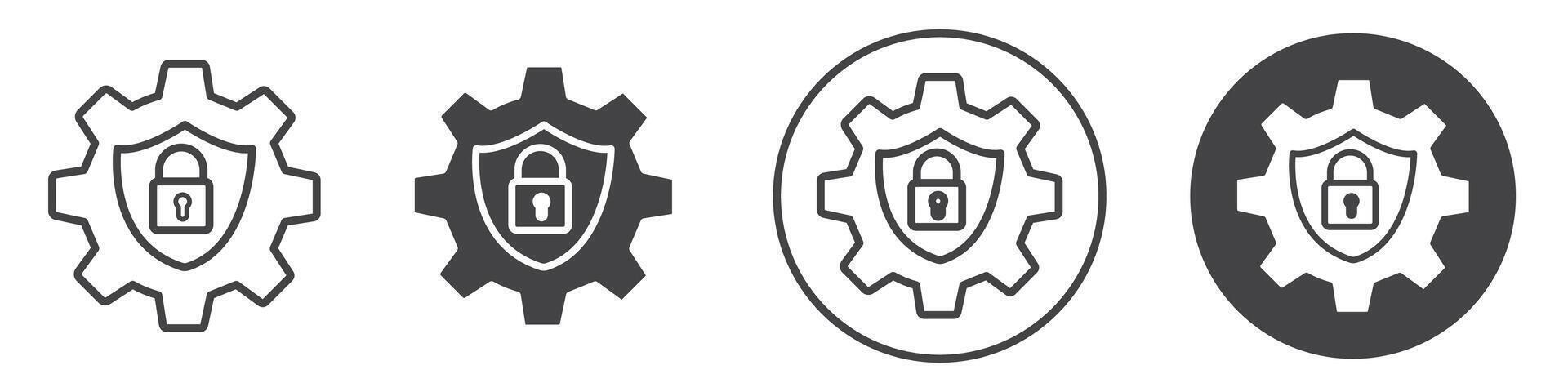Cyber security icon thin line illustration vector