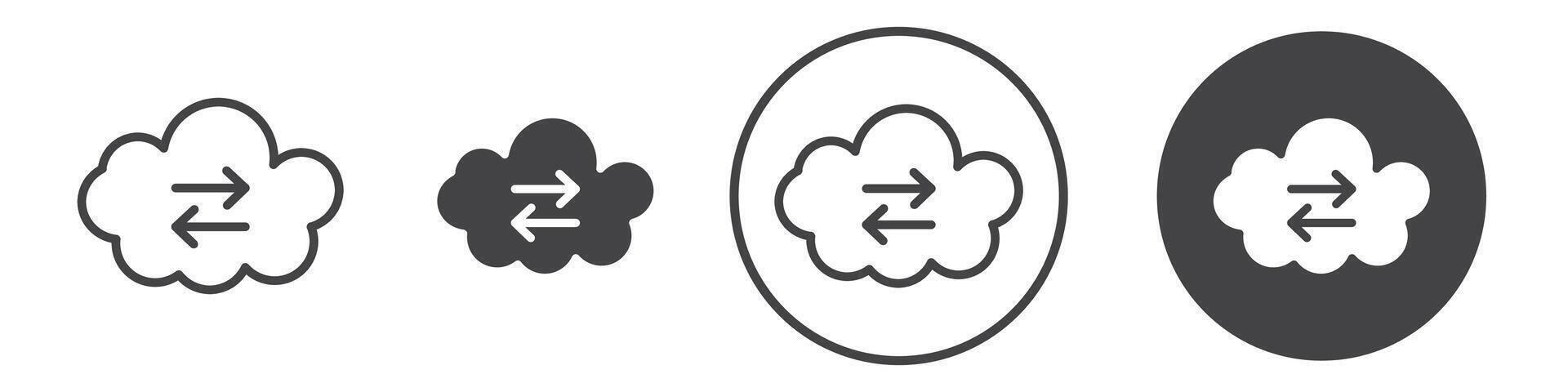 Data transfer icon thin line illustration vector