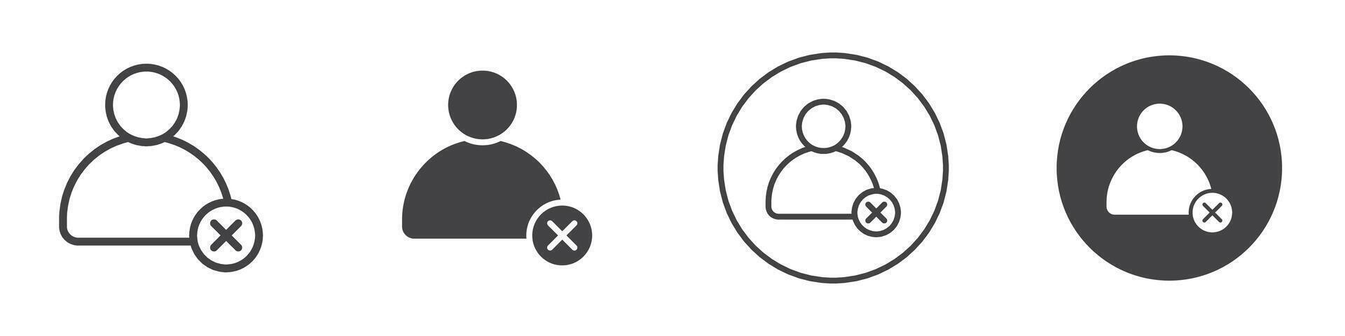 Delete user icon thin line illustration vector