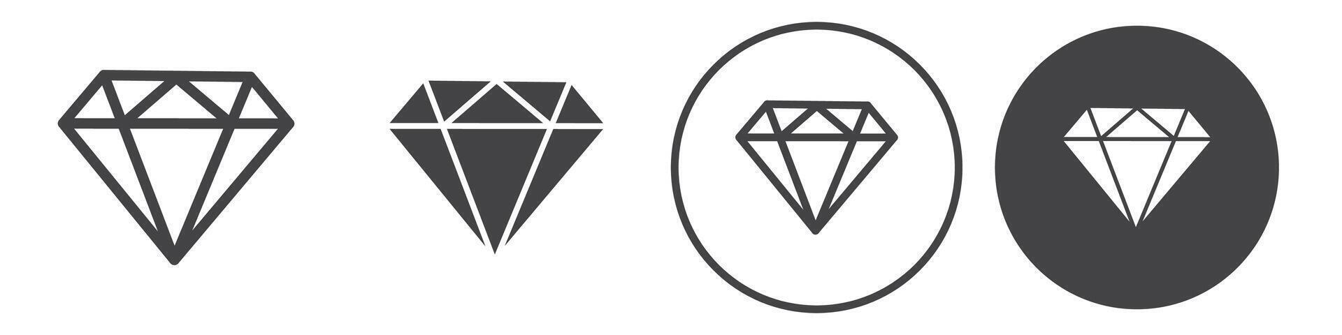 Diamond icon thin line illustration vector