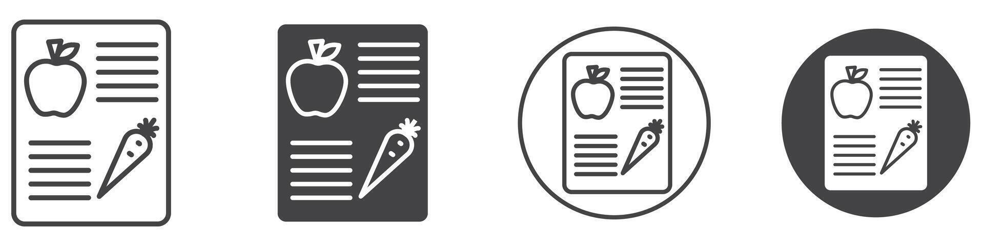 Diet plan icon thin line illustration vector