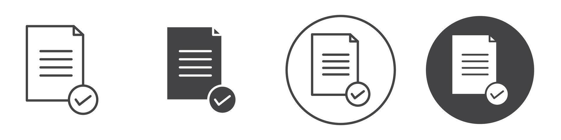 Document accepted icon thin line illustration vector