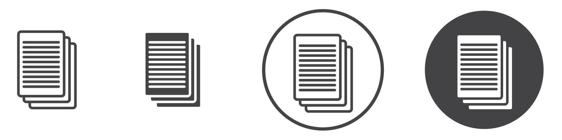 Documents icon thin line illustration vector