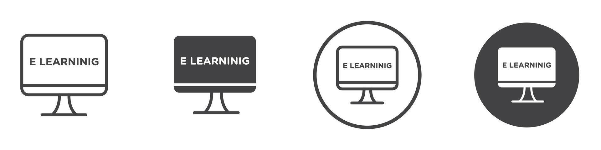E learning icon thin line illustration vector