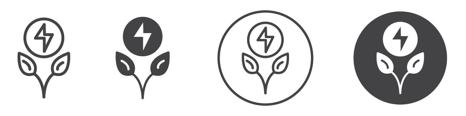Eco Energy icon thin line illustration vector