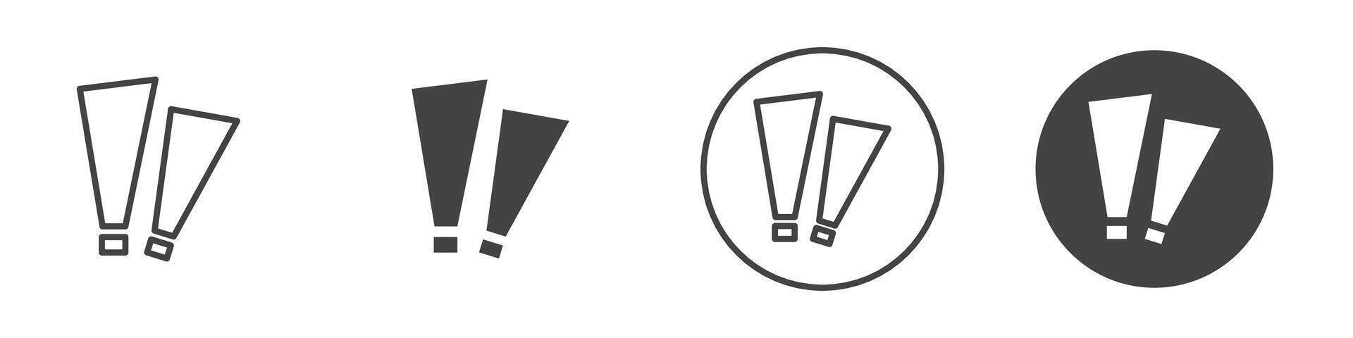 Exclamation icon thin line illustration vector