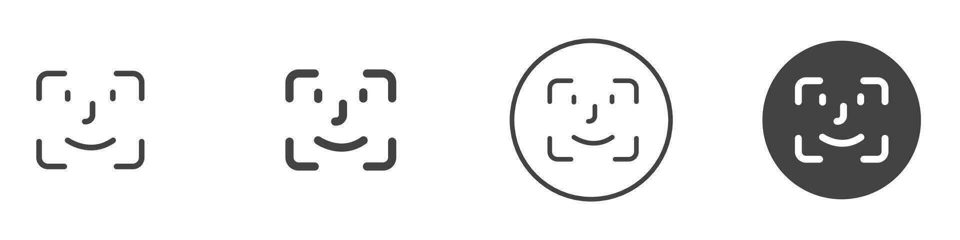 Face id icon thin line illustration vector
