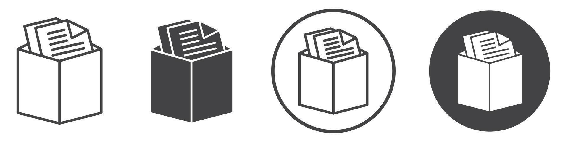 Folder box icon thin line illustration vector