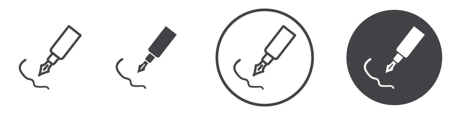 Fountain pen icon thin line illustration vector