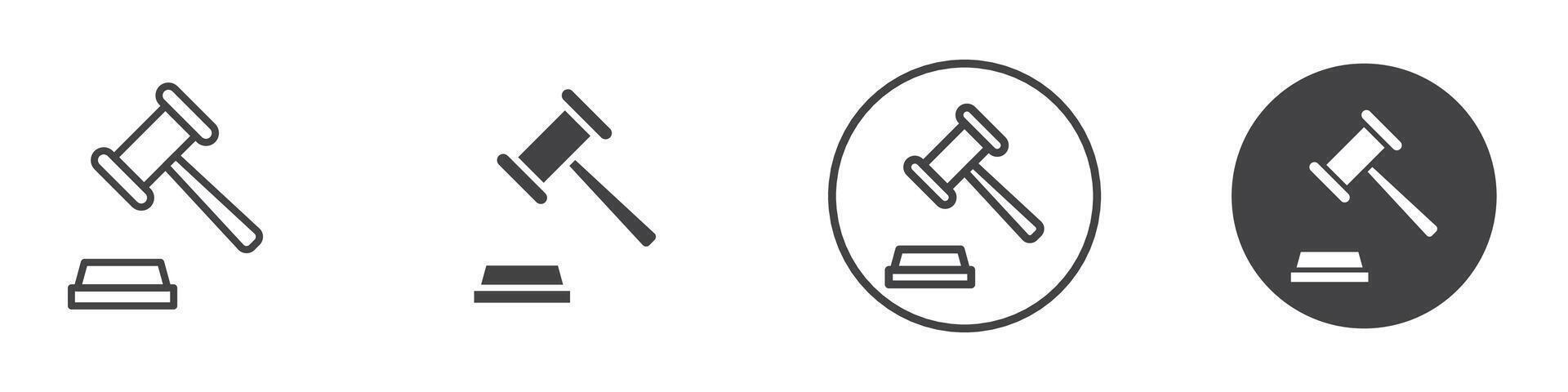 Gavel icon thin line illustration vector